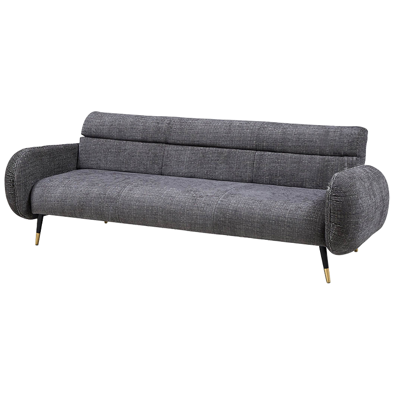 Диван Hebert Sofa Grey L Серый Серый Черный Латунь в Сочи | Loft Concept 