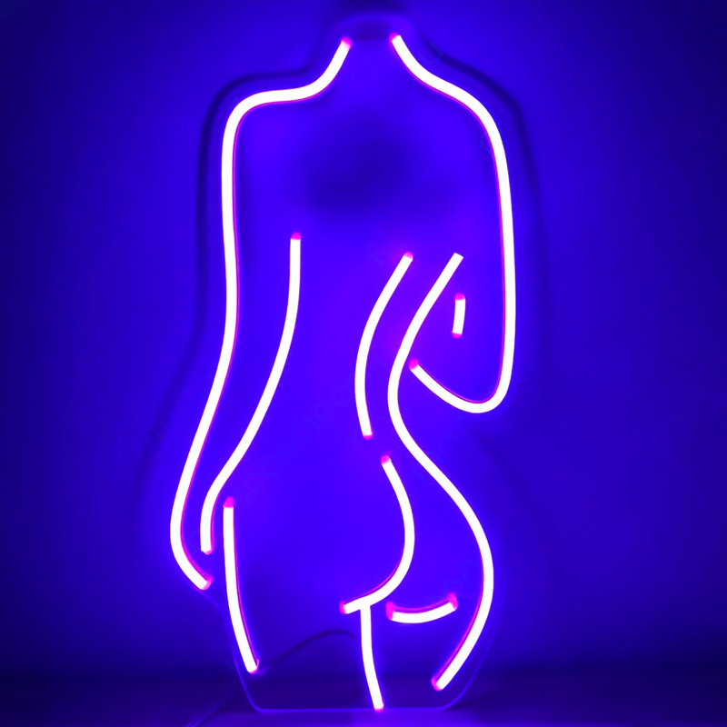 Неоновая настенная лампа Silhouette II Neon Wall Lamp Фиолетовый Прозрачный в Сочи | Loft Concept 