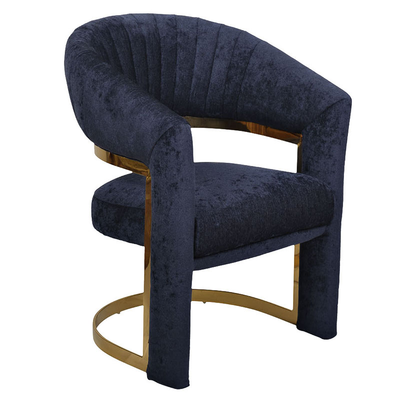 Полукресло Valbonne Chair blue velour Синий Глянцевое золото в Сочи | Loft Concept 