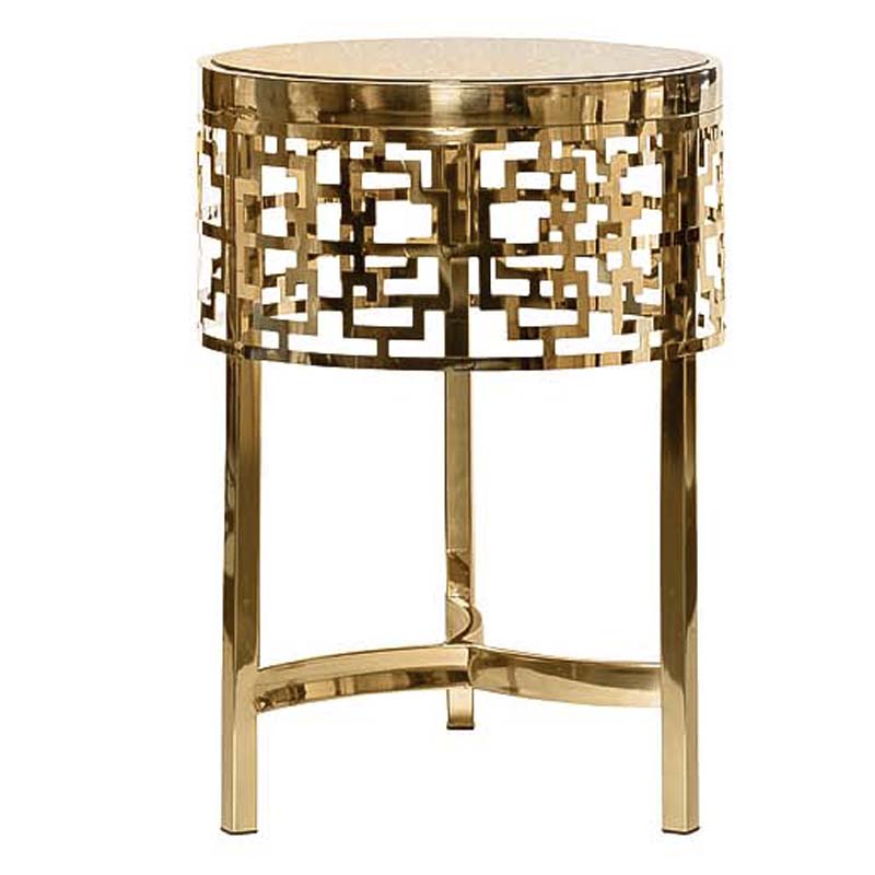 Приставной стол Yen Geometry Side Table pink gold 50 Глянцевое золото в Сочи | Loft Concept 