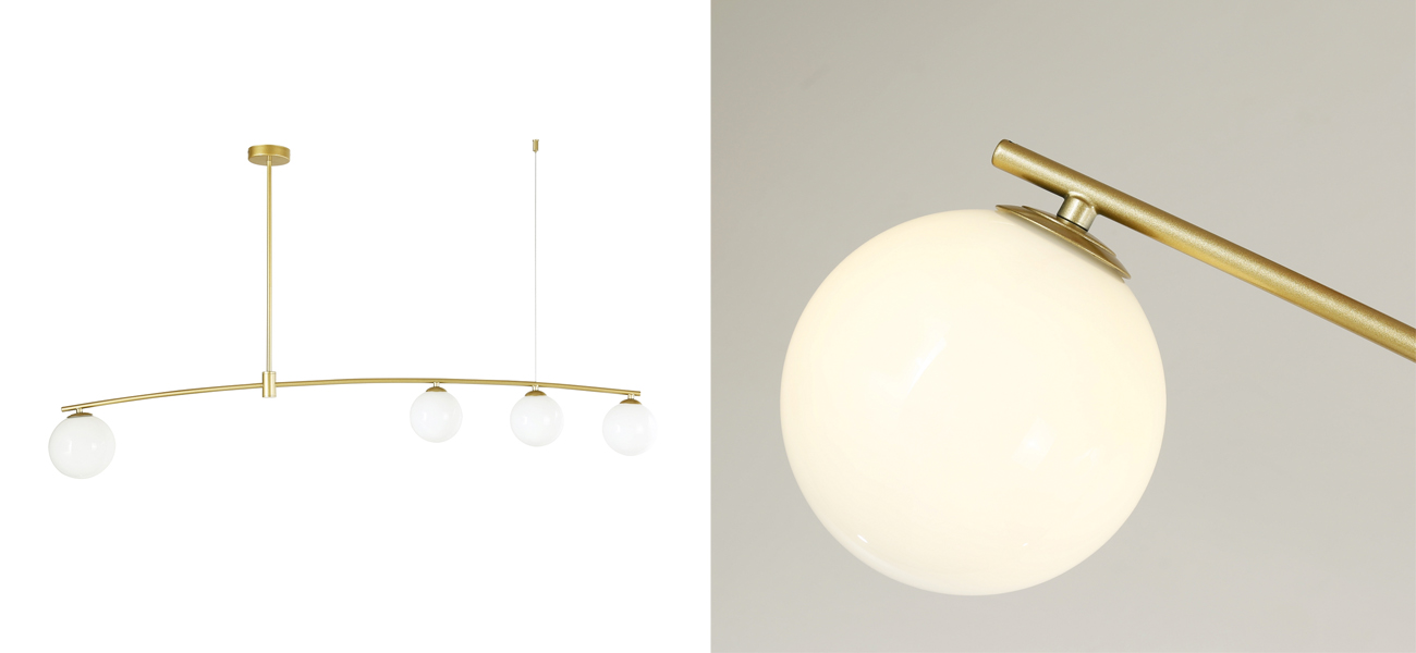 Люстра матового золотого цвета с белыми плафонами B.LUX C 4 Лампы - фото №1