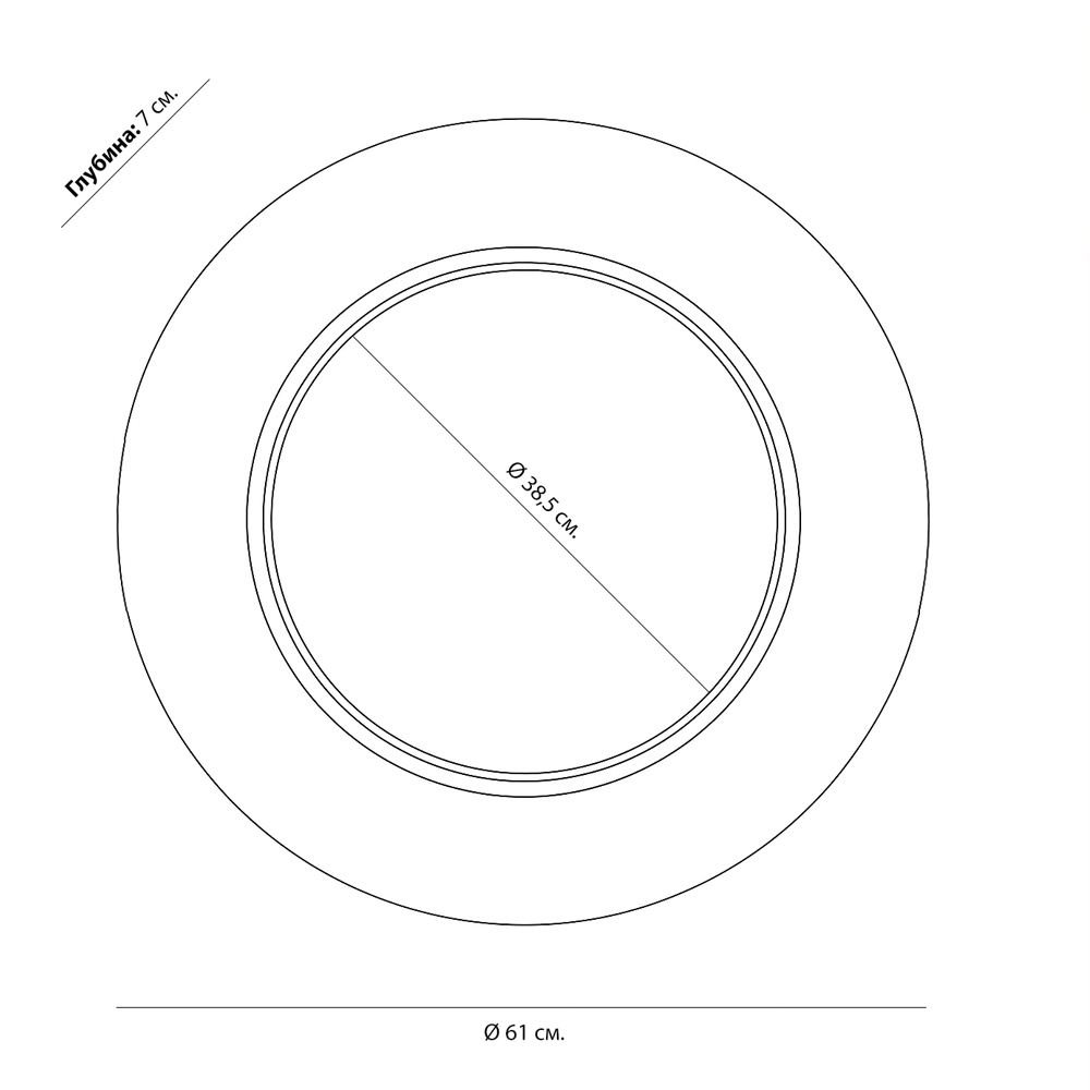 Чёрное настенное зеркало с золотым кантом Porunalia в Сочи
