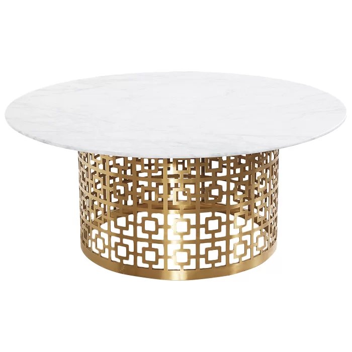 Кофейный стол Artesia Coffee Table White Глянцевое золото Белый в Сочи | Loft Concept 