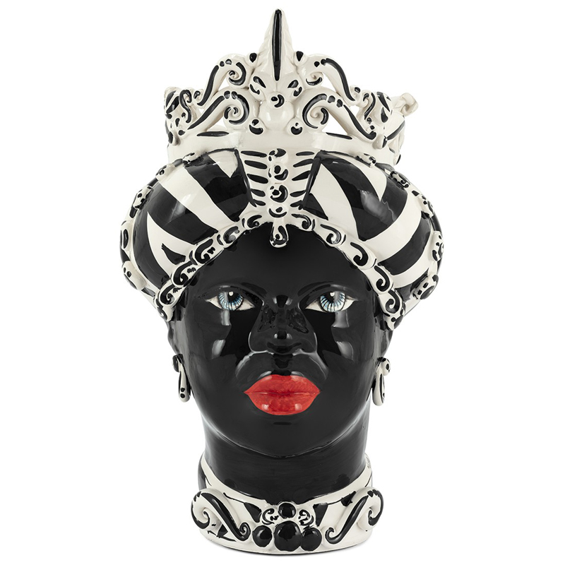 Ваза VASE MORO LADY MEDIUM Черно-белый Ваза VASE MORO LADY MEDIUM Черно-белый в Сочи | Loft Concept