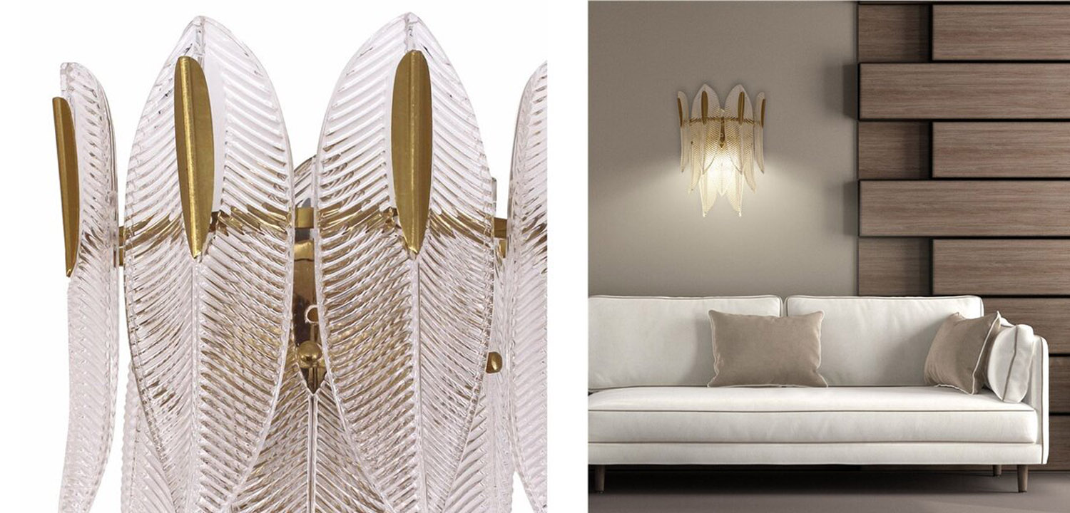 Бра Textured Glass Petals Sconce - фото