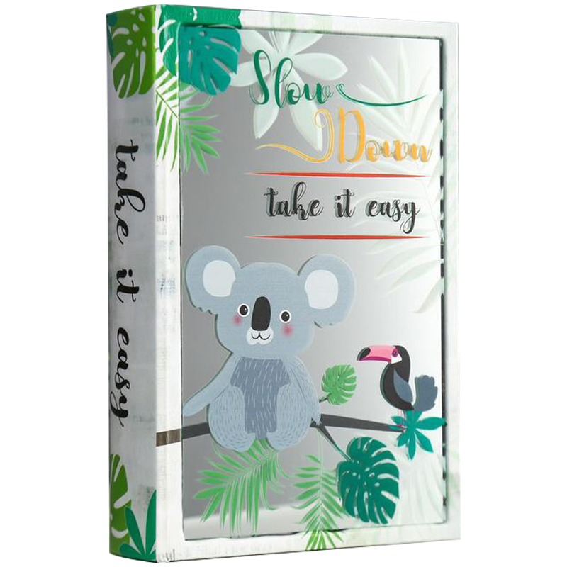 Шкатулка-книга Koala and Toucan Mirror Book Box Мульти Белый Зеленый в Сочи | Loft Concept 