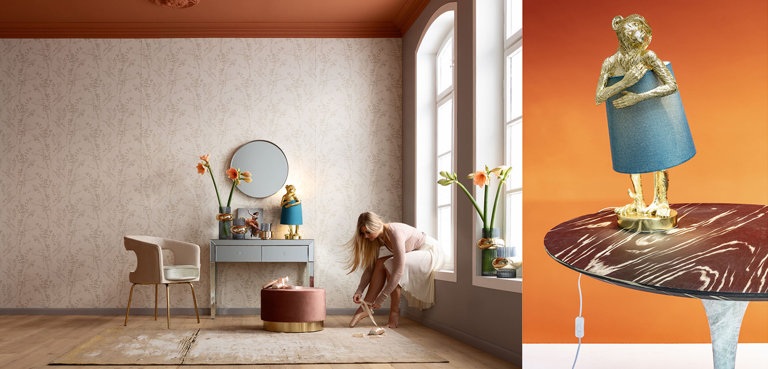 Настольная лампа Golden Monkey Hugging Lampshade - фото