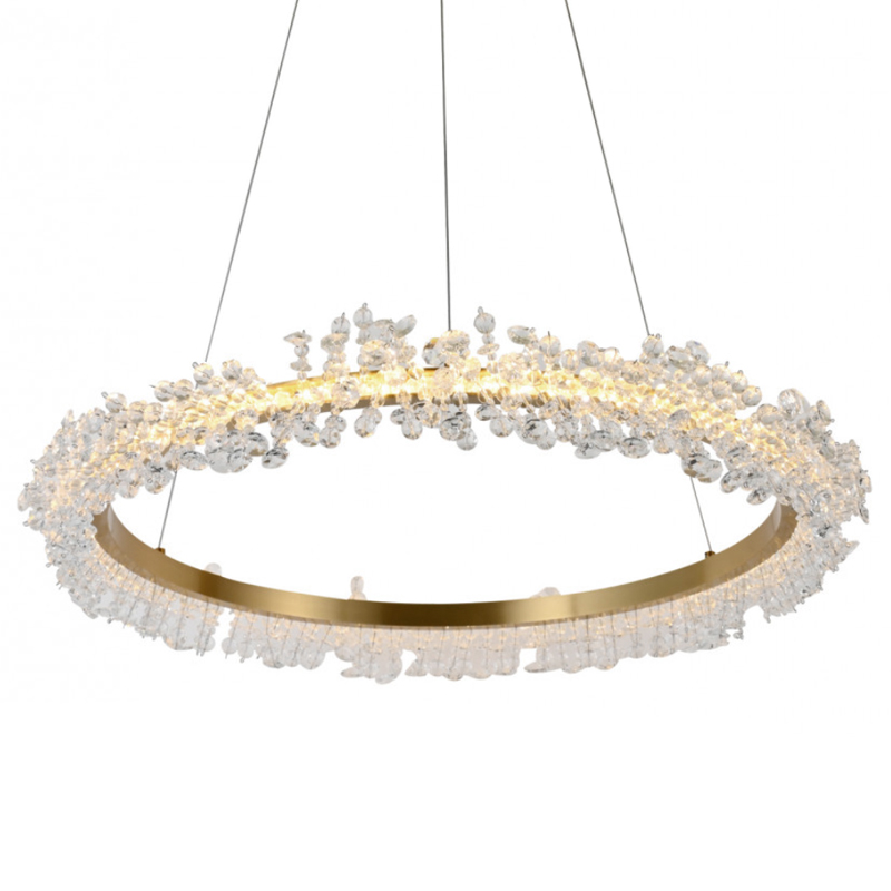 Crystal round chandelier Светильник Кольцо из Хрусталя  Прозрачный Латунь в Сочи | Loft Concept 