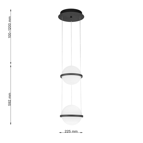 Подвесной светильник с плафонами в форме шаров Pots light в Сочи