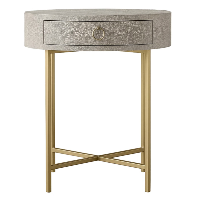 Gaston Stingray Round Gray Side Table Приставной стол серый скат Золотой Серый в Сочи | Loft Concept 