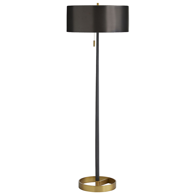 Торшер Arteriors VIOLETTA FLOOR LAMP Black Латунь Черный в Сочи | Loft Concept 