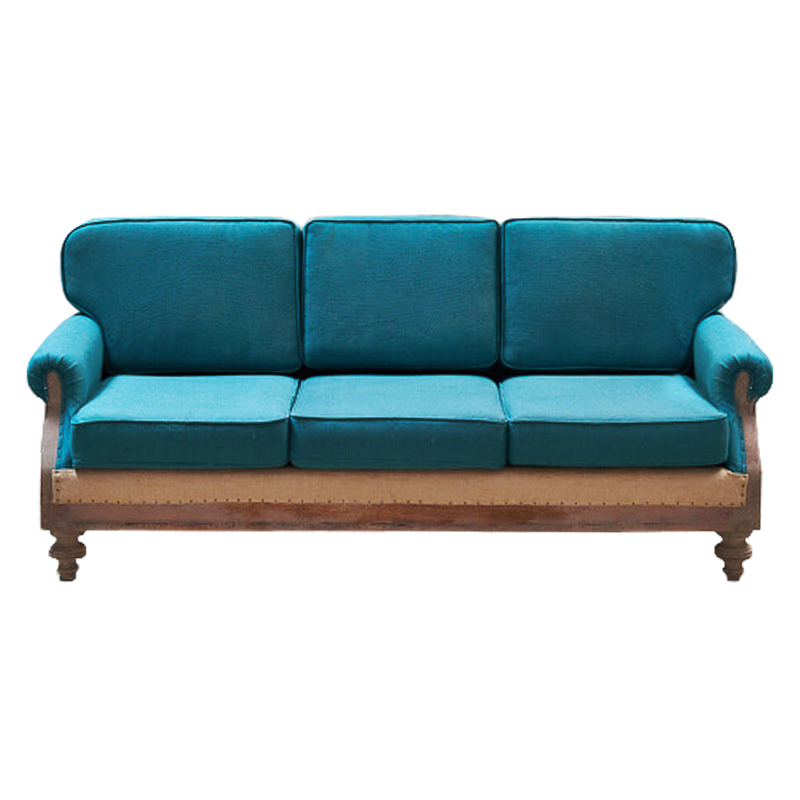 Диван Deconstructed Sofa turquoise Linen triple Коричневый Бирюзовый в Сочи | Loft Concept 