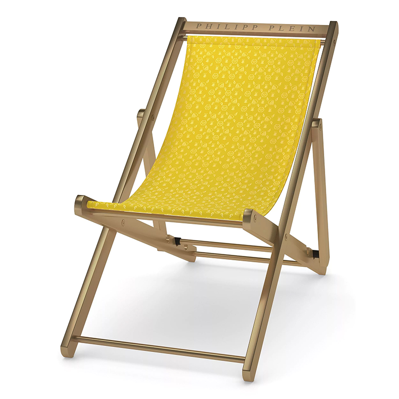 Кресло Philipp Plein Deck Chair Жёлтое Желтый Золотой в Сочи | Loft Concept 