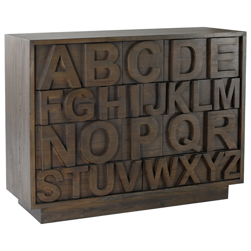 Комод в стиле лофт с английским алфавитом English Alphabet Chest of Drawers Коричневый в Сочи | Loft Concept 