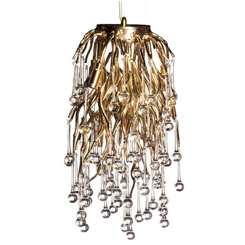 Подвесной светильник Droplet Gold Hanging Lamp Золотой Прозрачный в Сочи | Loft Concept 