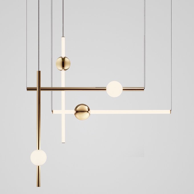 Подвесной светильник lee broom ORION GLOBE LIGHT 66 Глянцевое золото Белый в Сочи | Loft Concept 