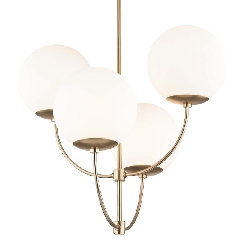 Люстра Breasal White Matte Balls Chandelier Brass Латунь Белое матовое стекло Люстра Breasal White Matte Balls Chandelier Brass Латунь Белое матовое стекло в Сочи | Loft Concept