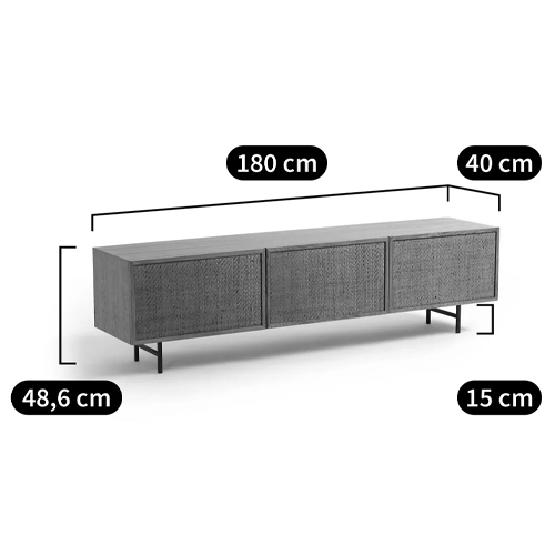 ТВ-тумба с декором из ротанга Pansy Rattan TV Stand в Сочи