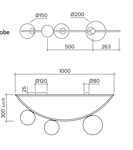 Потолочный светильник Atelier Areti Girlande Ceiling Crescent 3 в Сочи