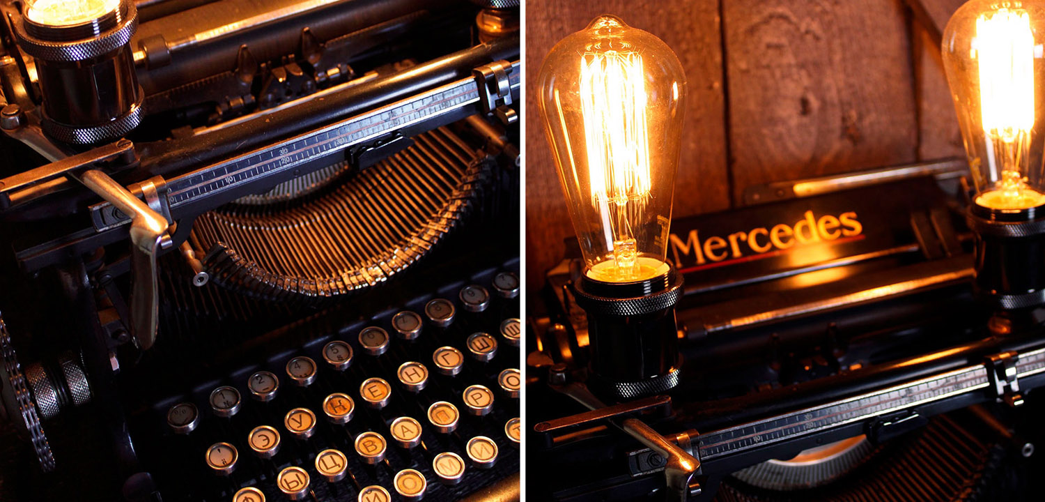 Настольная лампа Antique Typewriter Mercedes - фото