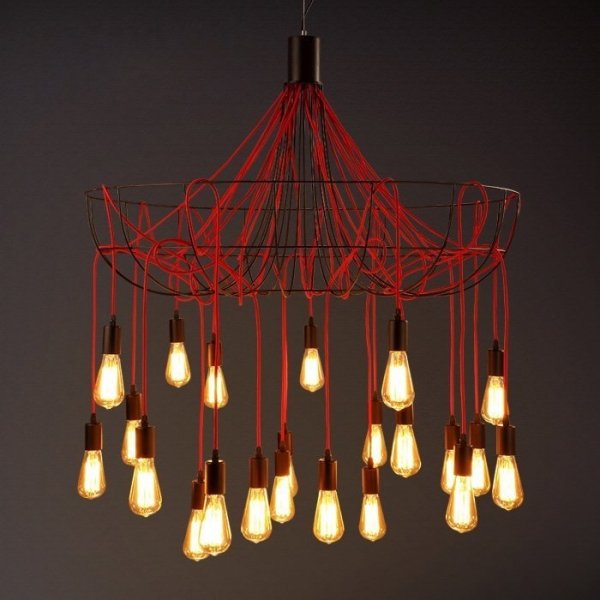 Люстра Blood Wire Chandelier Red 21 Красный Черный в Сочи | Loft Concept 