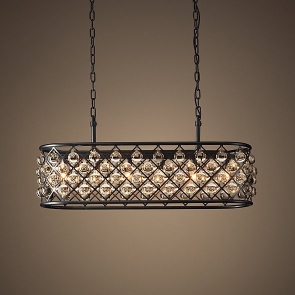 Люстра RH Spencer Rectangular Chandelier 80 Черный в Сочи | Loft Concept 