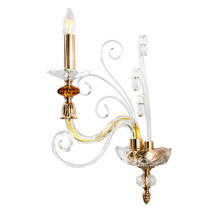 Бра с изогнутыми прозрачными элементами из стекла Twisted Glass Candles Золотой Прозрачное Стекло Бра с изогнутыми прозрачными элементами из стекла Twisted Glass Candles Золотой Прозрачное Стекло в Сочи | Loft Concept