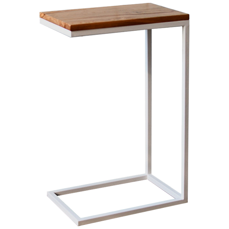 Приставной стол Hanson White Industrial Metal Rust Side Table Светлый дуб Белый в Сочи | Loft Concept 