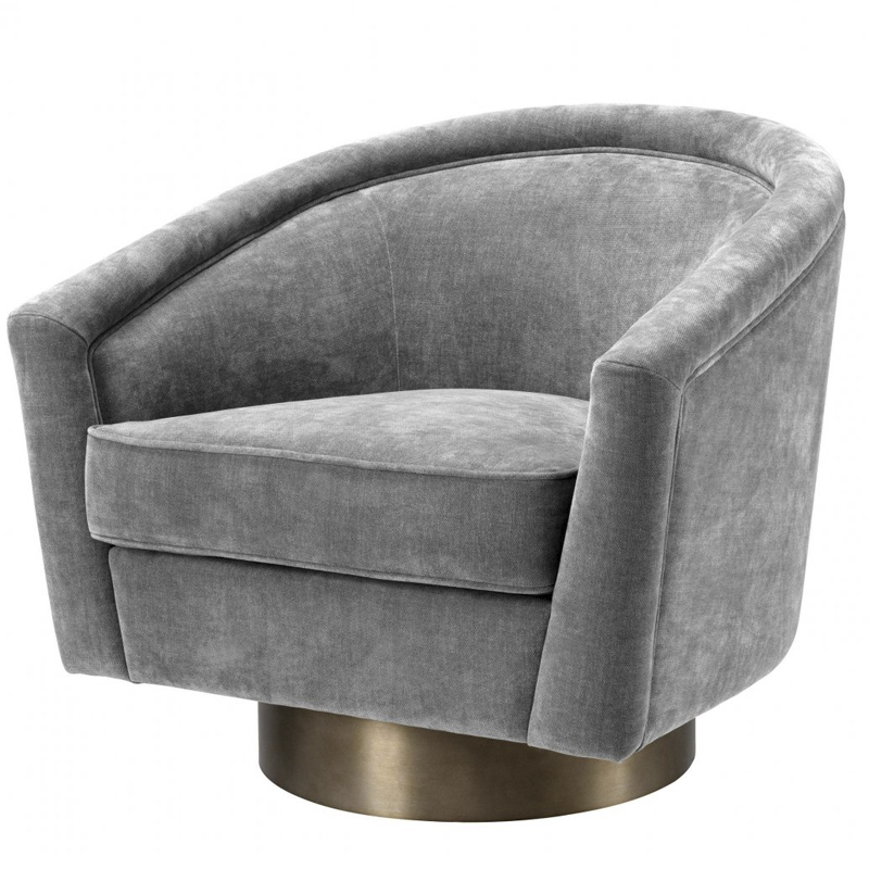 Кресло Eichholtz Swivel Chair Catene Grey Серый матовое золото в Сочи | Loft Concept 