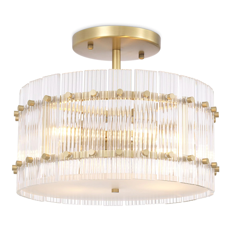 Потолочный светильник Eichholtz Ceiling Lamp Ruby Round Brass Латунь Прозрачное Стекло в Сочи | Loft Concept 