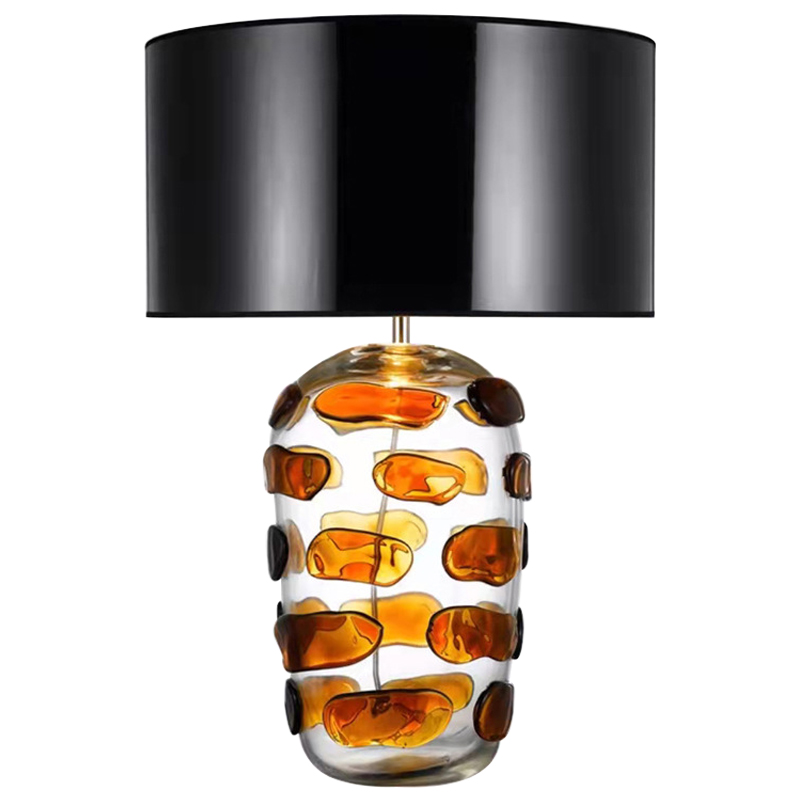 Настольная лампа Amber Spots Table Lamp Янтарный Прозрачное Стекло Черный в Сочи | Loft Concept 