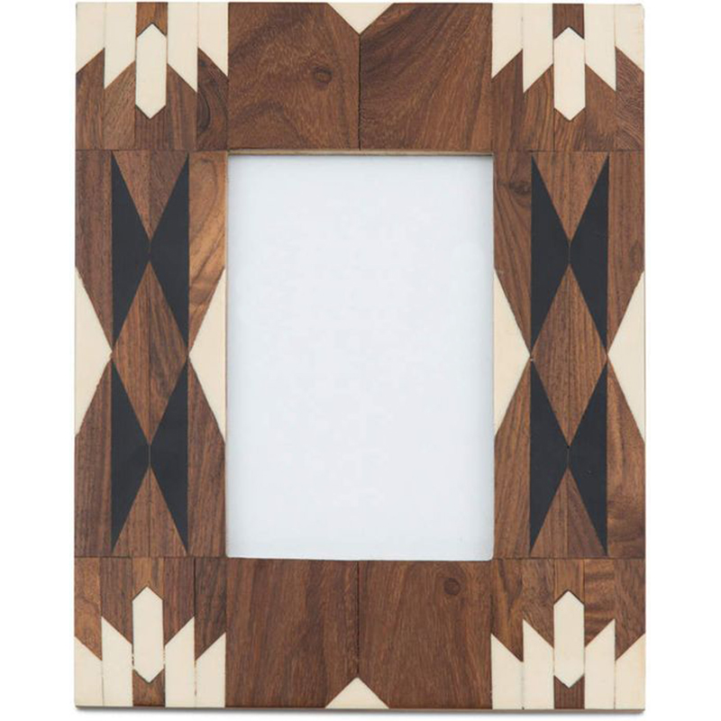 Фоторамка кость Brown Indian Wood Bone Inlay photo frame Бежевый Коричневый в Сочи | Loft Concept 