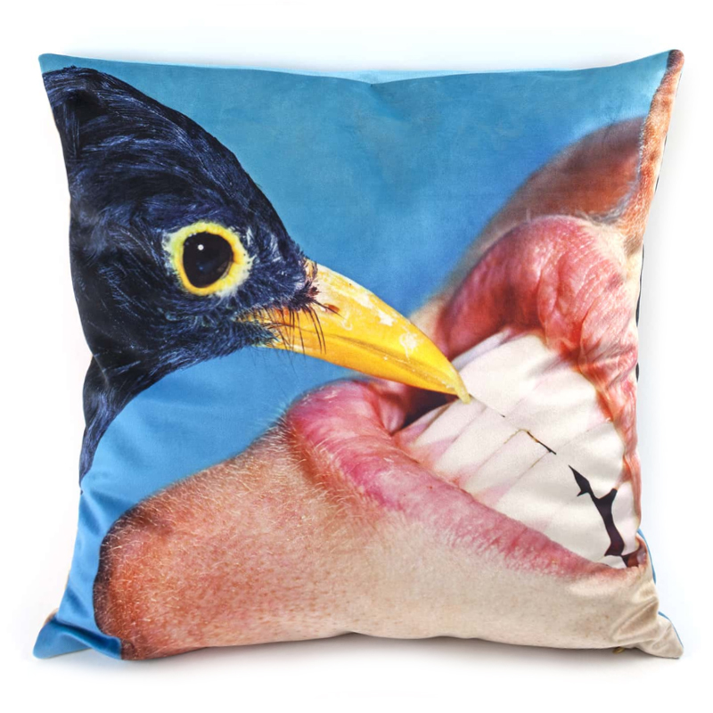 Подушка Seletti Cushion Crow Design Toiletpaper Голубой в Сочи | Loft Concept 