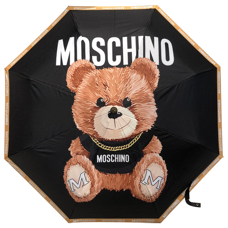 Зонт раскладной MOSCHINO дизайн 005 Черный цвет Черный Коричневый в Сочи | Loft Concept 