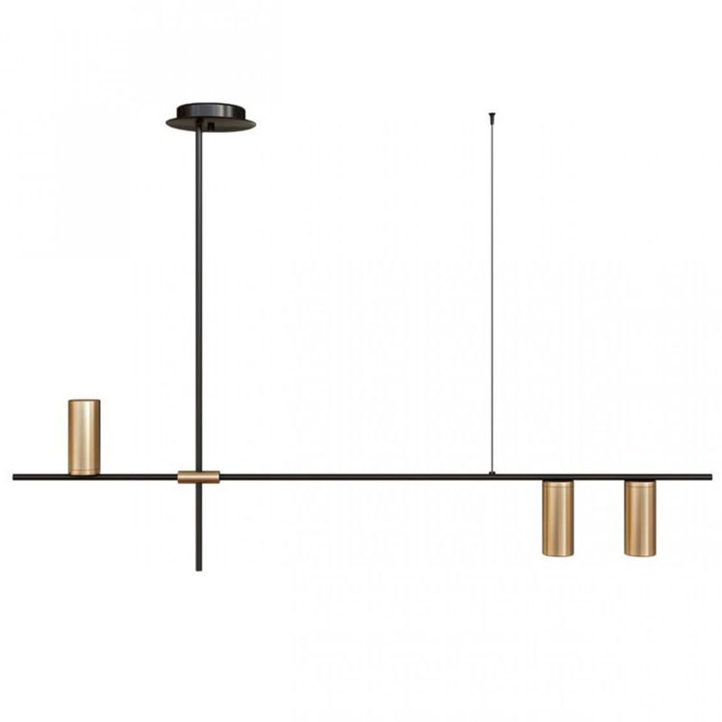 Подвесной светильник TRIBES LINEAR PENDANT 3 плафона Золотой Черный в Сочи | Loft Concept 