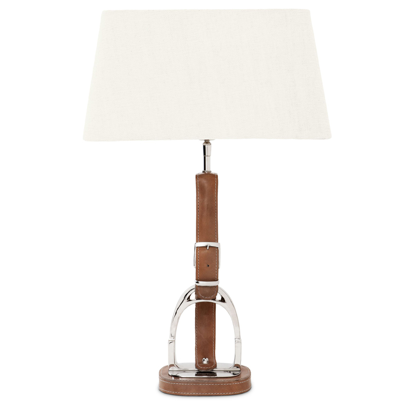 Настольная лампа Eichholtz Table Lamp Olympia Equestrian Никель Коричневый Кремовый в Сочи | Loft Concept 