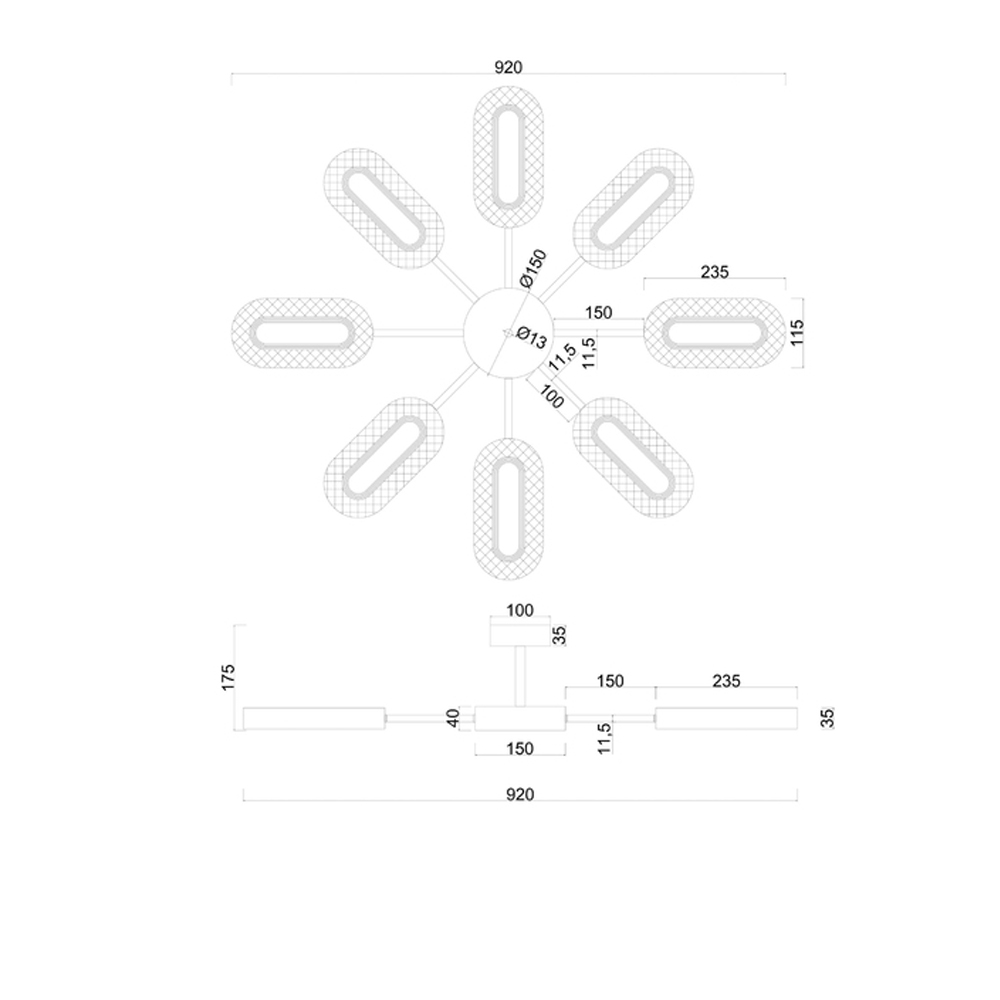 Потолочная люстра Sun Oval в Сочи