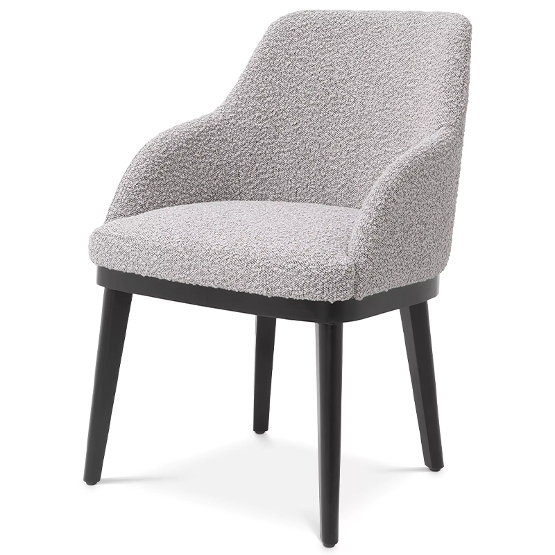 Стул Eichholtz Dining Chair Costa Boucle Grey Серый Черный в Сочи | Loft Concept 