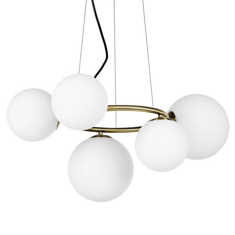 Люстра Bubbles on Ring Chandelier Белый Латунь в Сочи | Loft Concept 