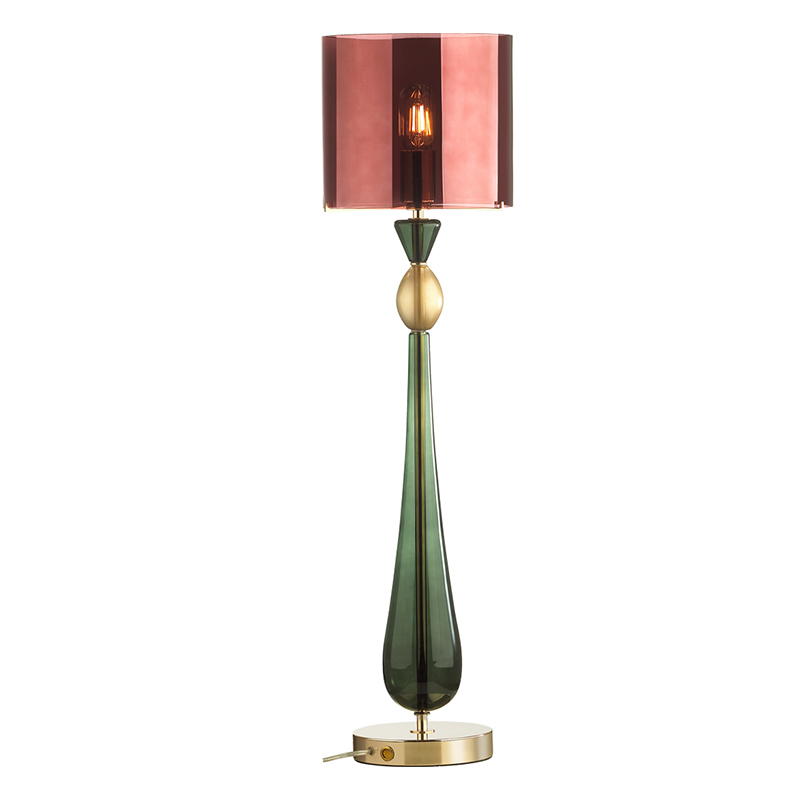 Настольная лампа Roser Burgundy Green Table Lamp Бургундский красный Золотой Зеленый в Сочи | Loft Concept 