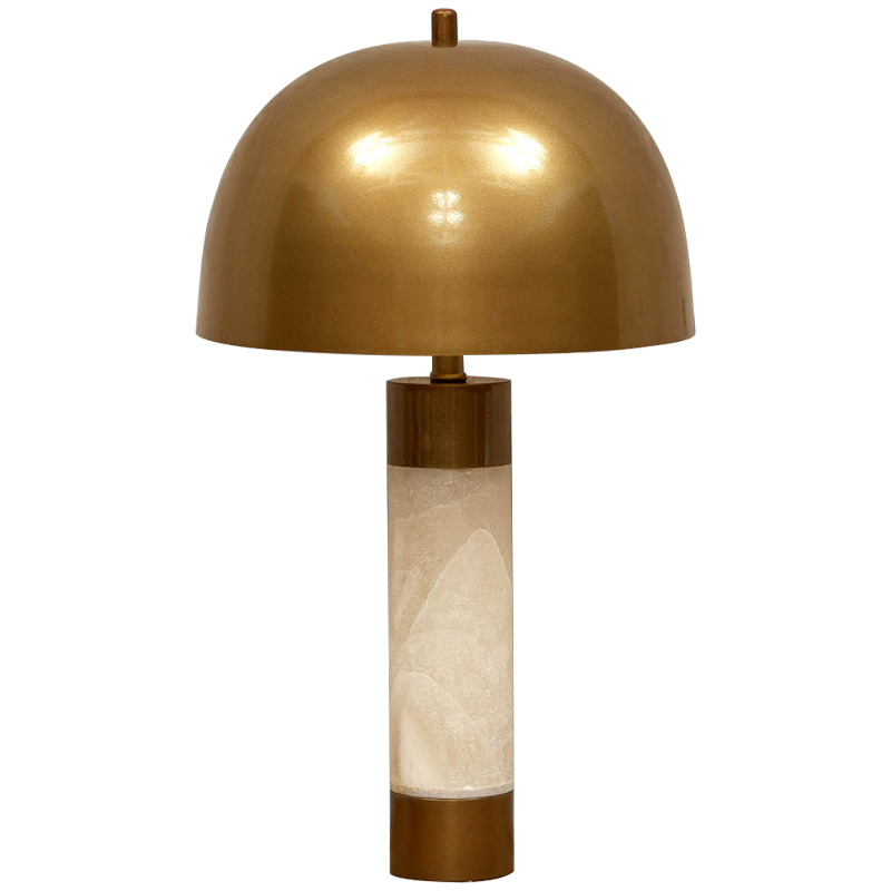 Настольная лампа с металлическим абажуром Gabriela Brass Table Lamp Латунь Бежевый в Сочи | Loft Concept 