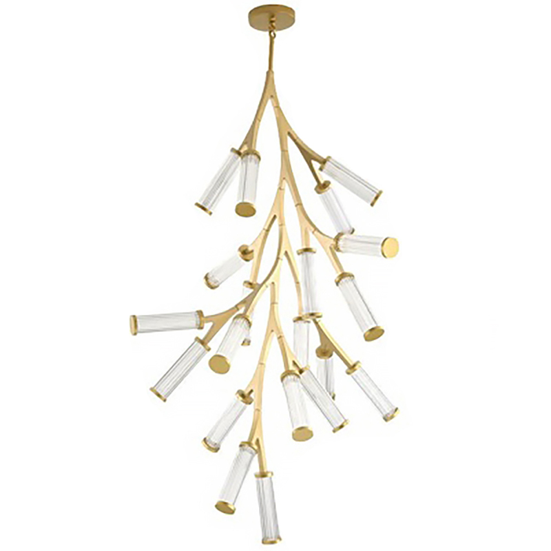 Люстра Cylinder Branches Chandelier Gold Vertical 20 Золотой Прозрачный в Сочи | Loft Concept 