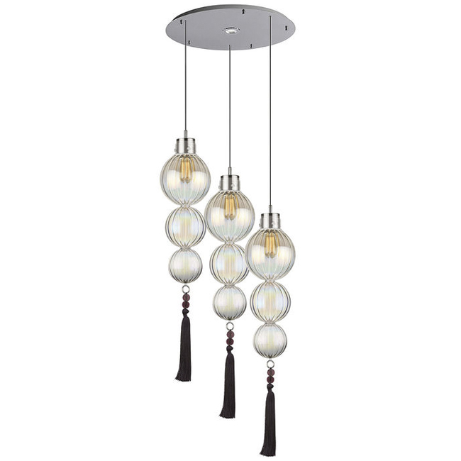 Люстра Heathfield Lighting - Medina Circle 3 Chandelier Хром Латунь Прозрачный Коричневый Голубой в Сочи | Loft Concept 