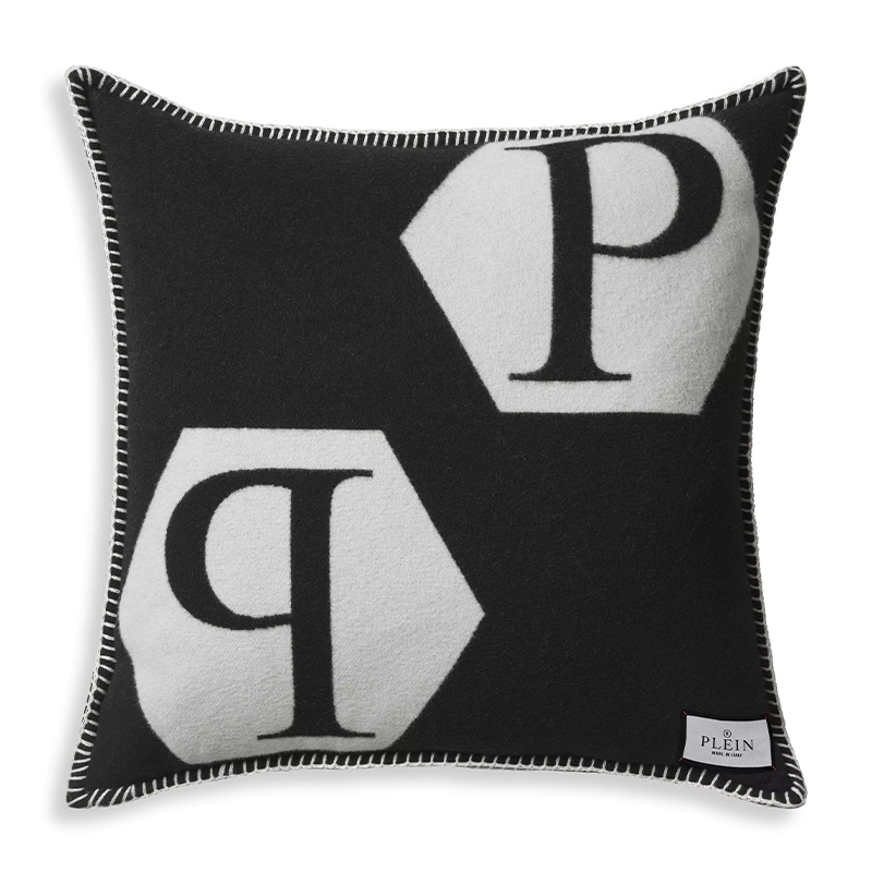 Подушка Philipp Plein Cushion Cashmere Black Черно-белый в Сочи | Loft Concept 