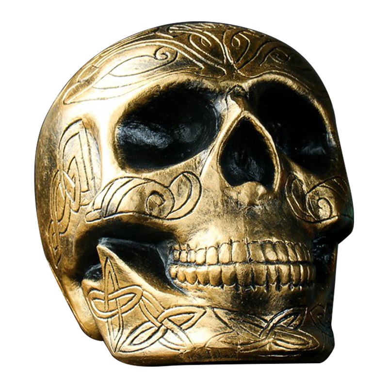 Статуэтка Golden Skull with Pattern Золотой в Сочи | Loft Concept 