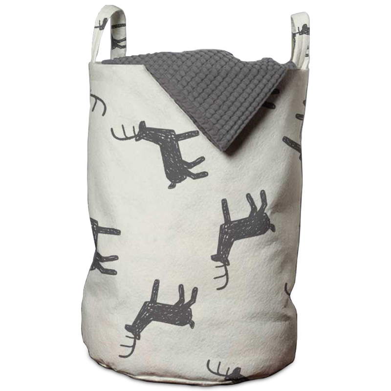 Корзина Deer Pattern Basket Белый Серый в Сочи | Loft Concept 