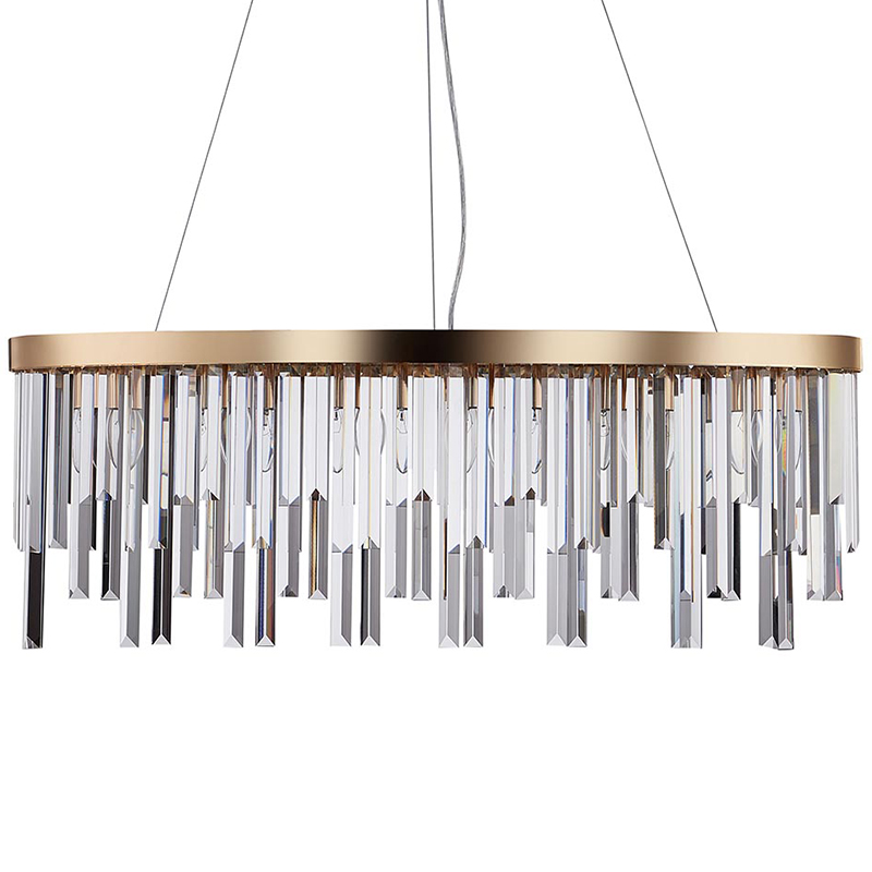 Люстра Bennett Oval Chandelier gold 90 Золотой Прозрачный в Сочи | Loft Concept 