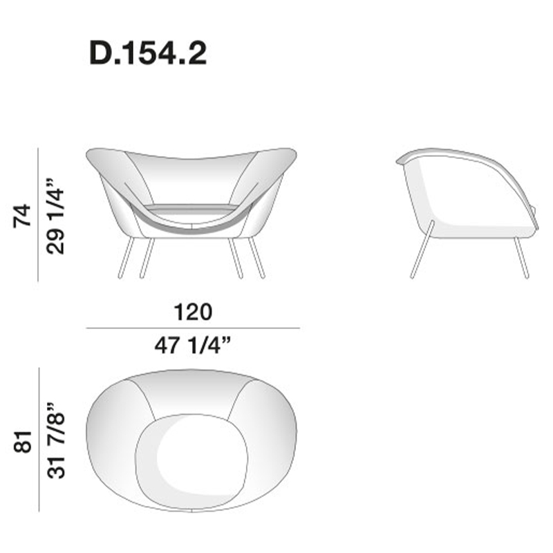 Дизайнерское кресло Gio Ponti D.154.2 Armchair в Сочи