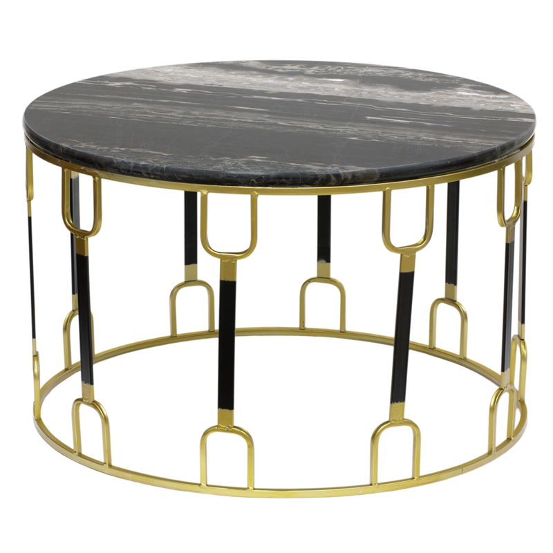 Приставной стол Dorius Side Table black marble Латунь Черный Черный Мрамор Nero в Сочи | Loft Concept 