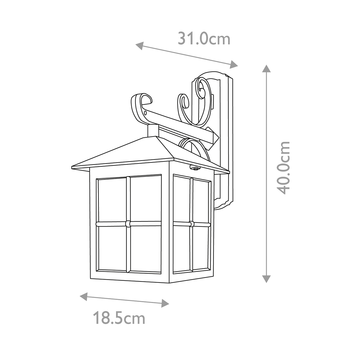 Настенный фонарь черного цвета в форме фонаря с решетчатым плафоном и фактурным стеклом Elstead Lighting в Сочи